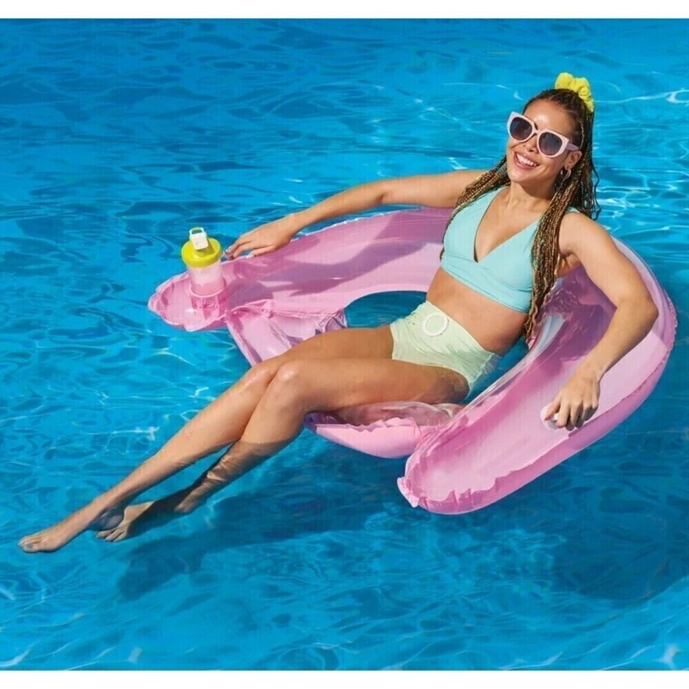 Bluescape Inflatable Comfort Chair Lounge Pool Float, Pink, Age 14 & up, Unisex